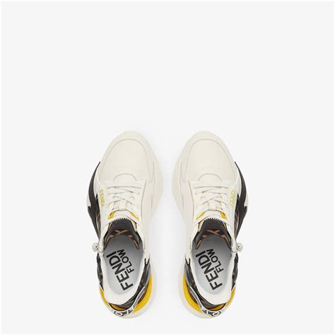 fendi flow white leather low-tops|FENDI White leather low.